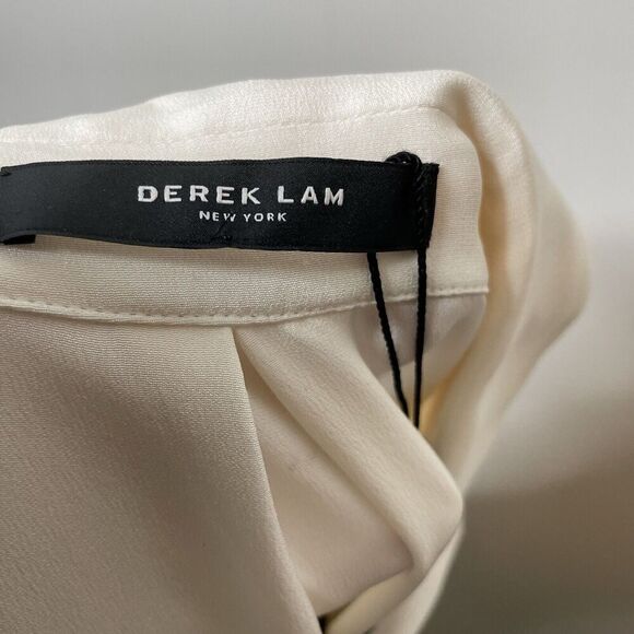 DEREK LAM Tuta Romper Women 4 Ivory Button Front NEW 100% Silk - Picture 15 of 15